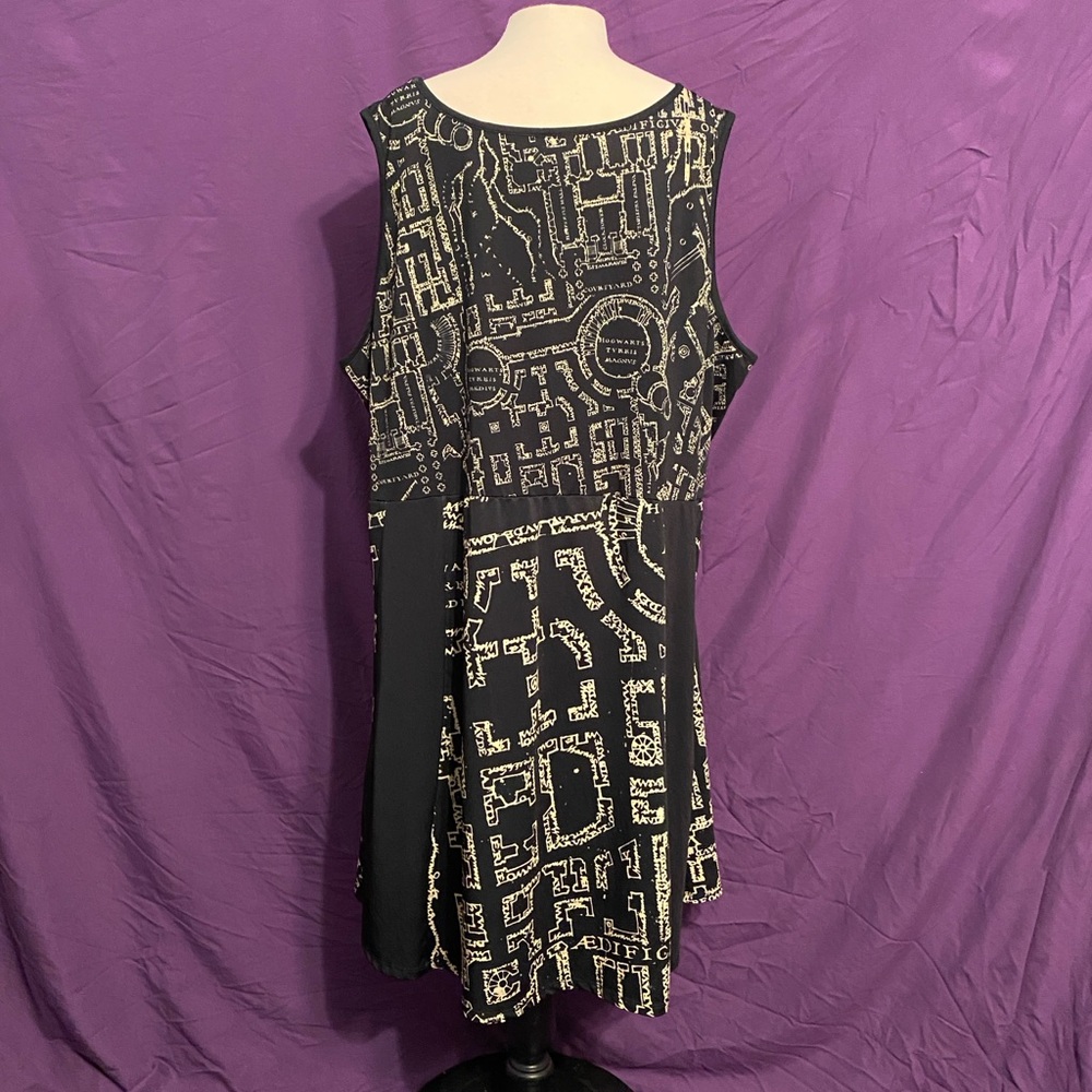 Hot Topic Harry Potter Black Marauder's Map Tank Dress. Size 4-5X. - Picture 3 of 6